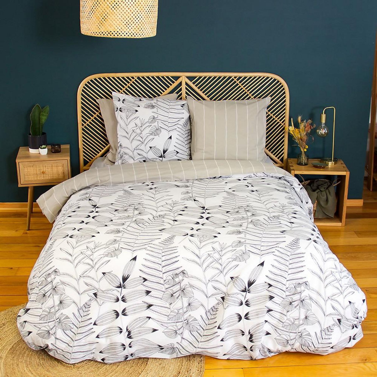 Home collection Parure de couette 3 pcs 100% coton 52 fils, alix