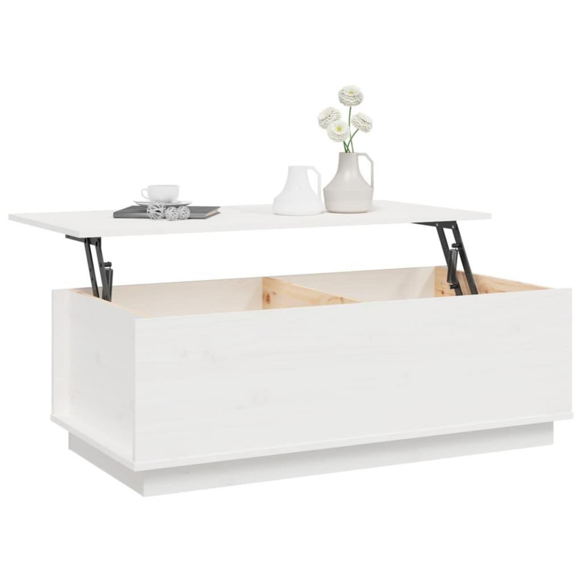 VIDAXL Table basse Blanc 100x50x35 cm Bois massif de pin