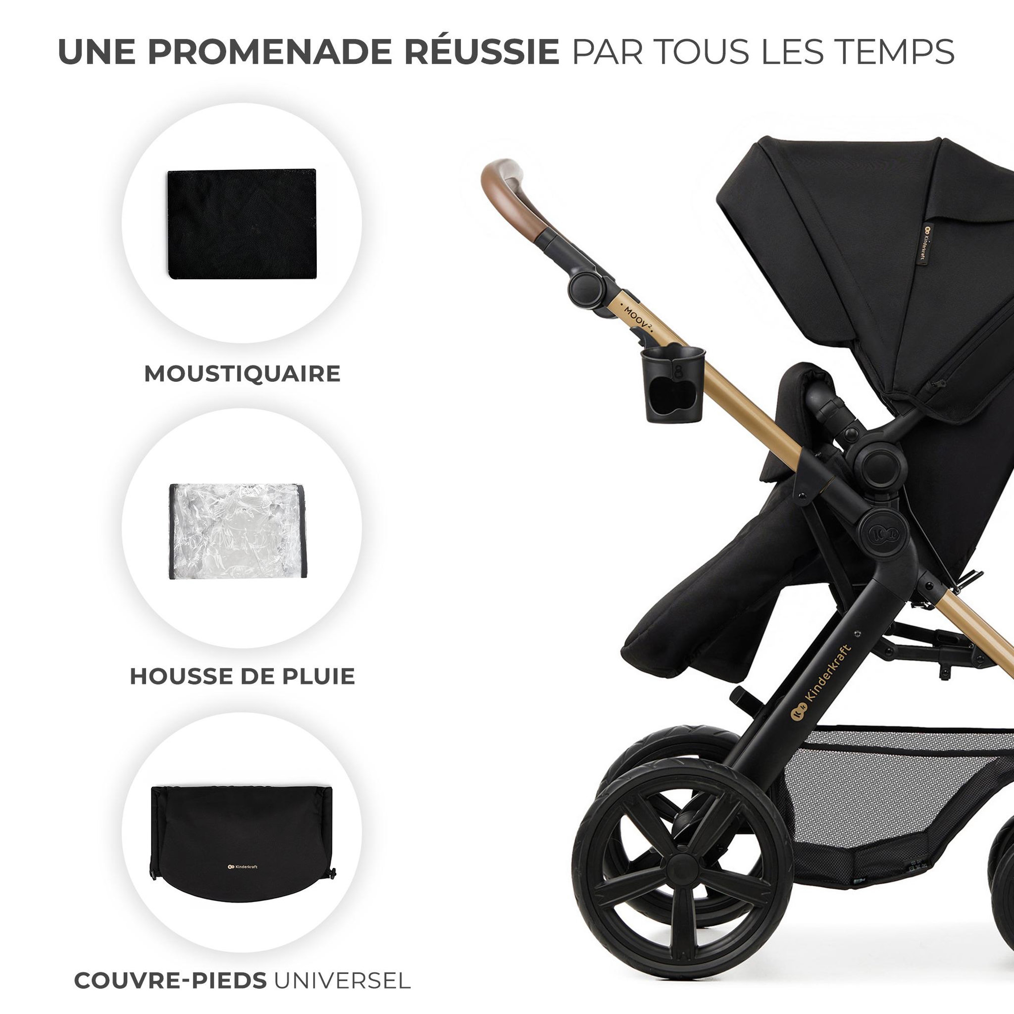 Voir la diapositive 5 : KINDERKRAFT Poussette trio moov 2 pratique et confortable