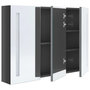 Voir la diapositive 4 : VIDAXL Armoire de salle de bain a miroir LED 89x14x62 cm Gris brillant