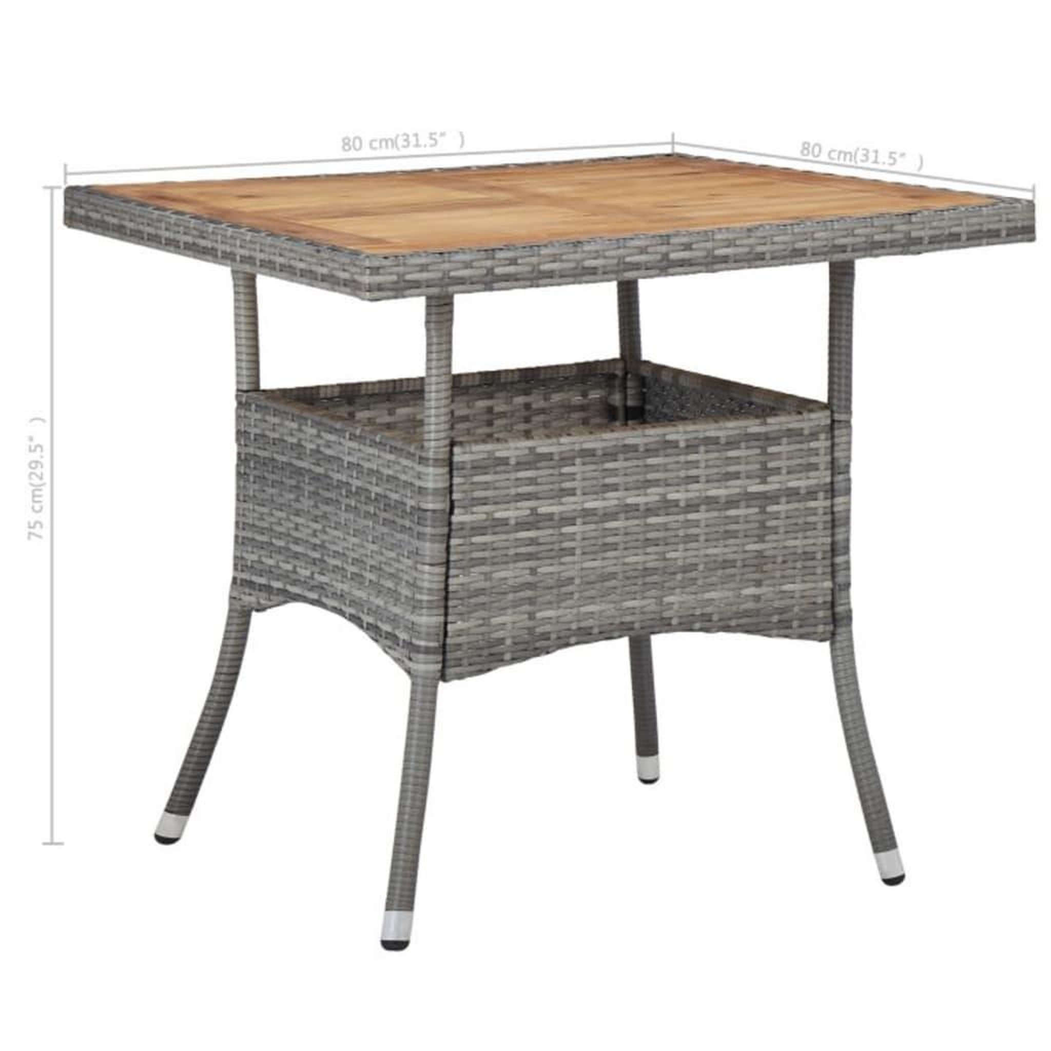 Voir la diapositive 6 : VIDAXL Ensemble a manger de jardin 3 pcs Gris Resine tressee et acacia