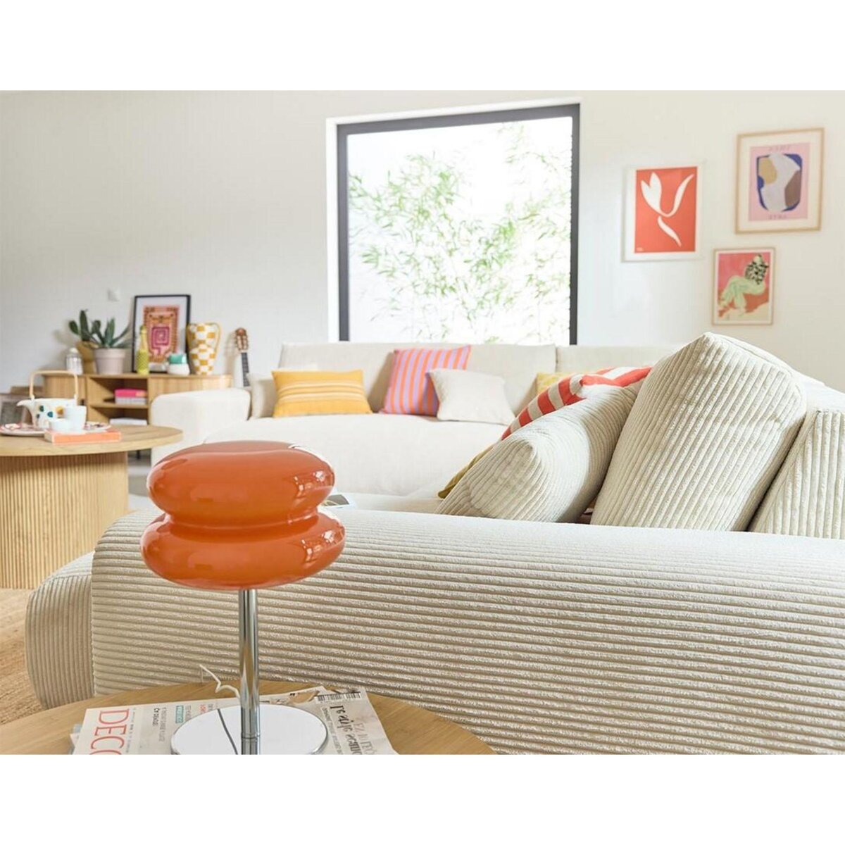 LISA DESIGN Garance - canapé modulable d'angle gauche - 8 places - en velours côtelé