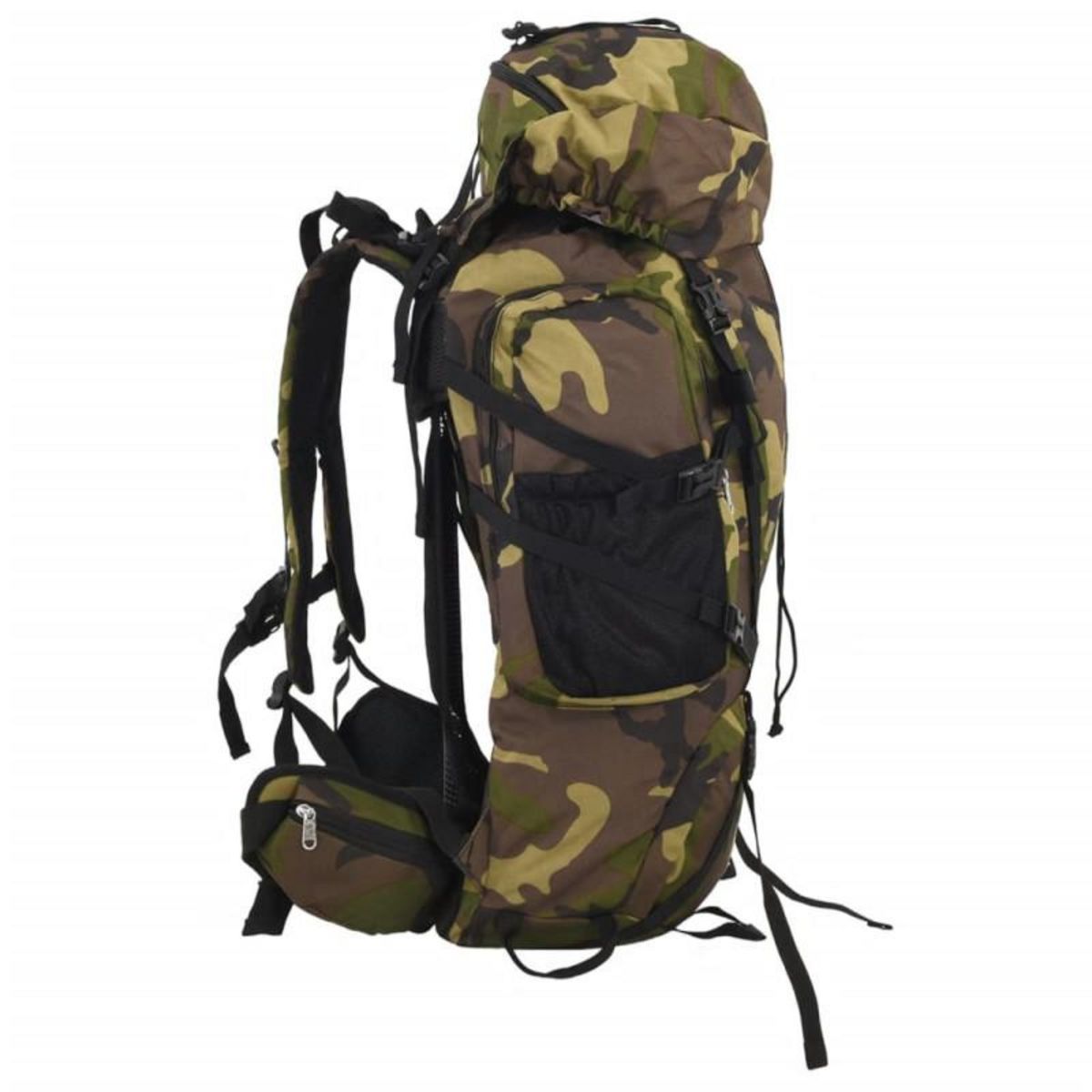 VIDAXL Sac à dos de randonnée vert camouflage 60 L tissu oxford