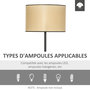 Voir la diapositive 6 : HOMCOM Lampadaire cannage style cosy 40 W max. H.153 cm piètement mât noir abat-jour cannage