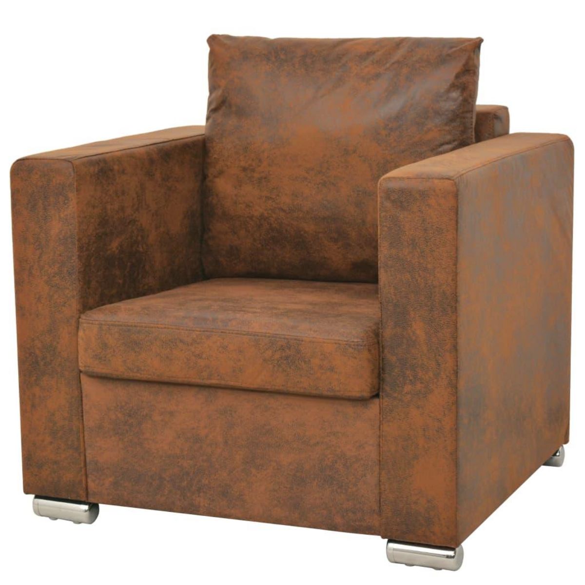 VIDAXL Fauteuil marron 82 x 73 x 82 cm en similicuir suede