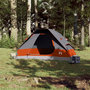 Voir la diapositive 3 : VIDAXL Tente familiale a dome 6 personnes gris et orange impermeable