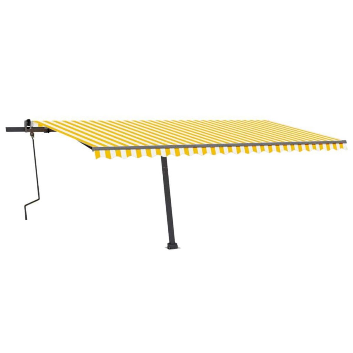 VIDAXL Auvent manuel retractable sur pied 500x350 cm Jaune/Blanc
