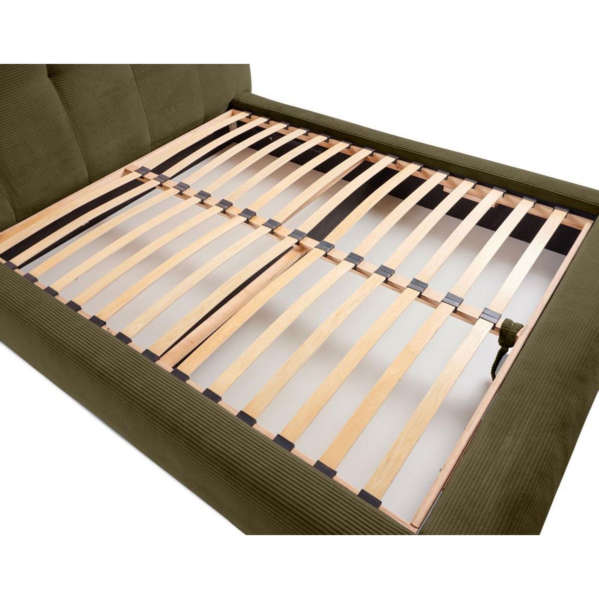 LISA DESIGN Onyx - lit coffre - 140x190 cm - en velours côtelé - sommier inclus