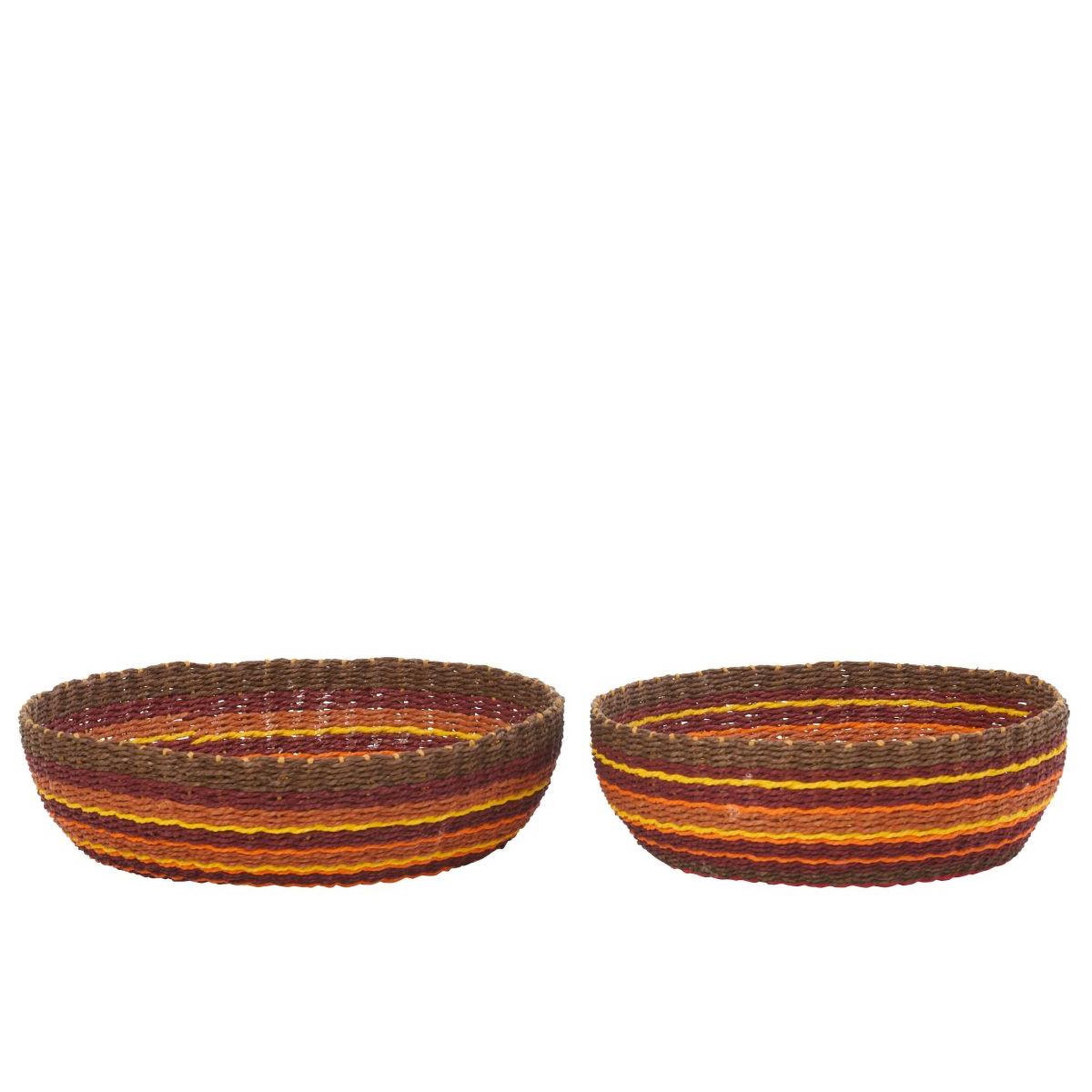 Voir la diapositive 2 : J-LINE Lot de coupelles déco  tierra  41cm marron