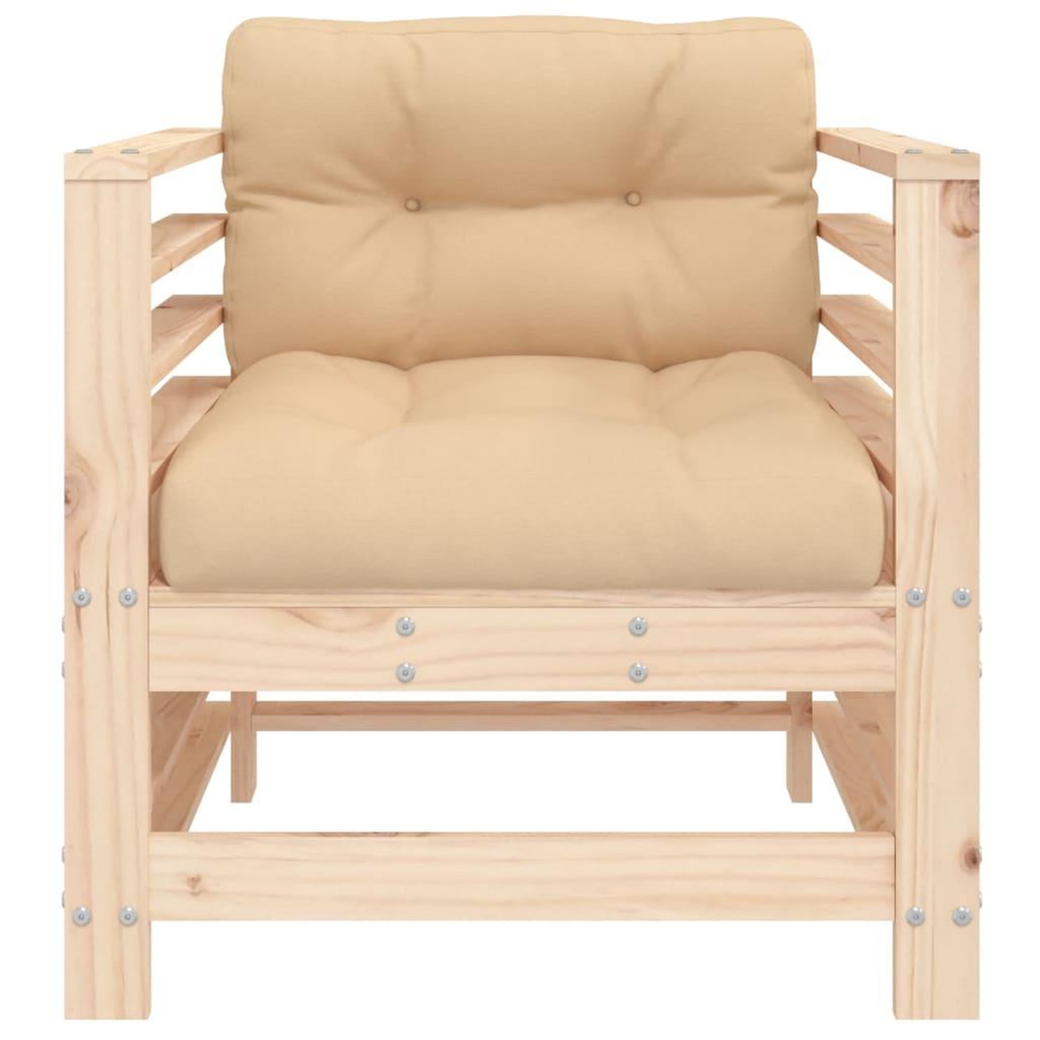 Voir la diapositive 4 : VIDAXL Chaises de jardin avec coussins lot de 2 bois de pin massif
