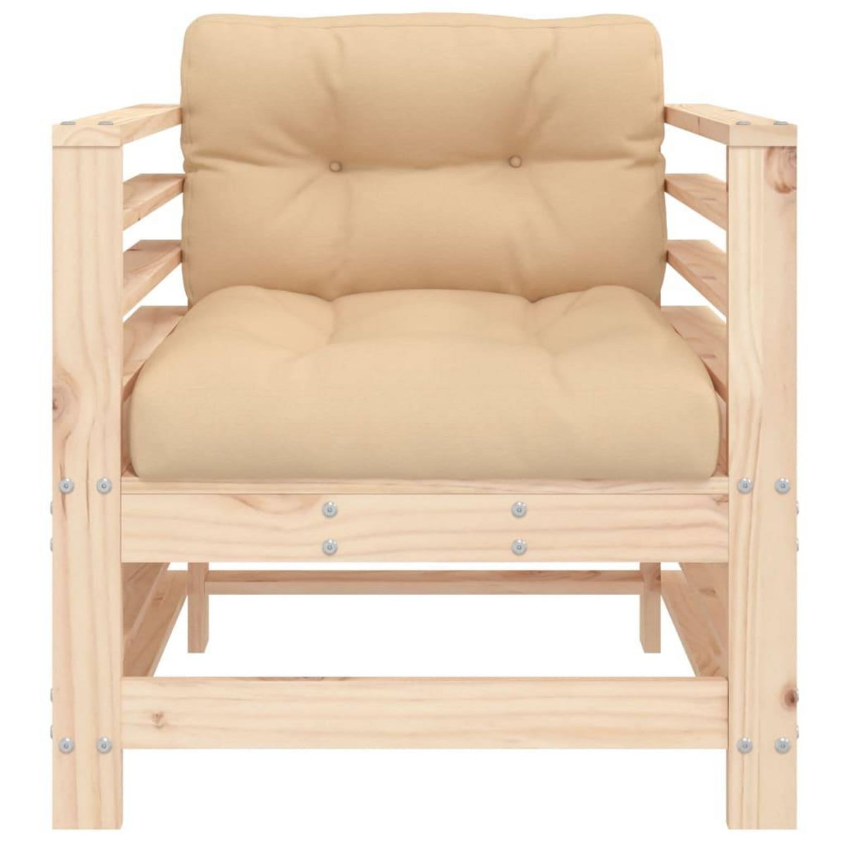 VIDAXL Chaises de jardin avec coussins lot de 2 bois de pin massif