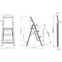 Voir la diapositive 3 : Wenko Escabeau 3 marches pliable en aluminium - Gris