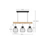 Voir la diapositive 4 : Rendez vous déco Suspension 3 lampes en bois d'eucalyptus et métal noir-Abby