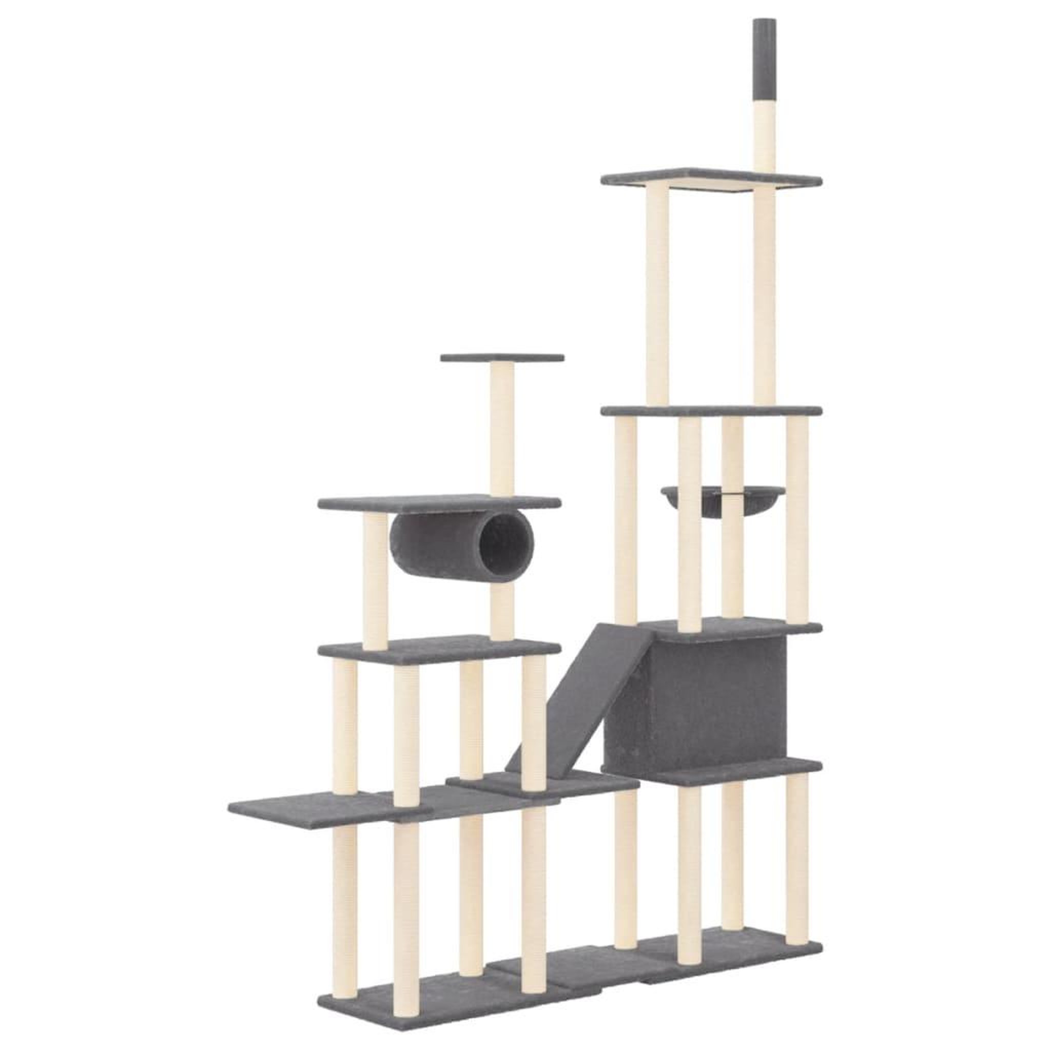 Voir la diapositive 5 : VIDAXL Arbre a chat avec griffoirs en sisal Gris fonce 279 cm