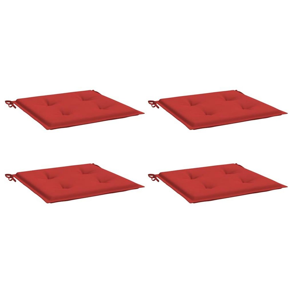VIDAXL Coussins de chaise jardin lot de 4 rouge 50x50x4cm tissu oxford