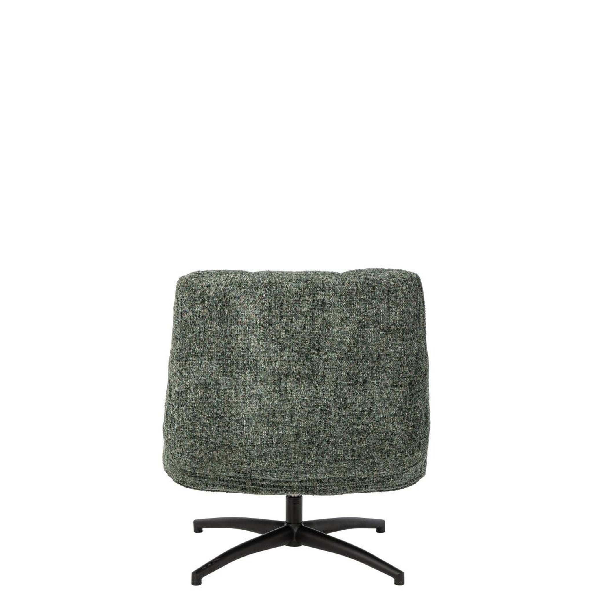 Voir la diapositive 4 : J-LINE Fauteuil Matelassé en Tissu  Corentin  95cm Vert