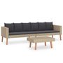 Voir la diapositive 2 : VIDAXL Salon de jardin 2 pcs avec coussins Resine tressee Beige