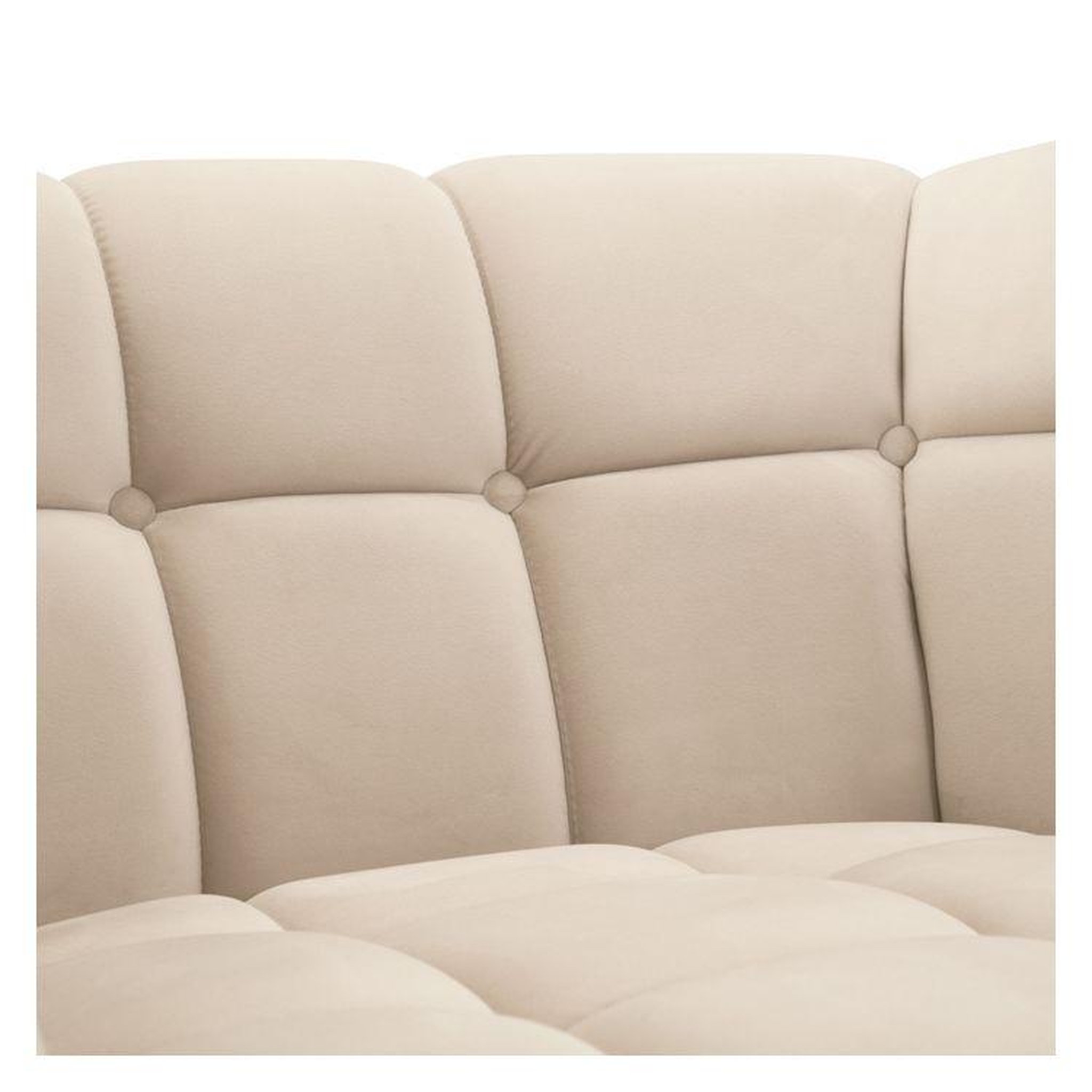 Voir la diapositive 6 : MAISON PAVANE Fauteuil en velours beige capitonné-Mona