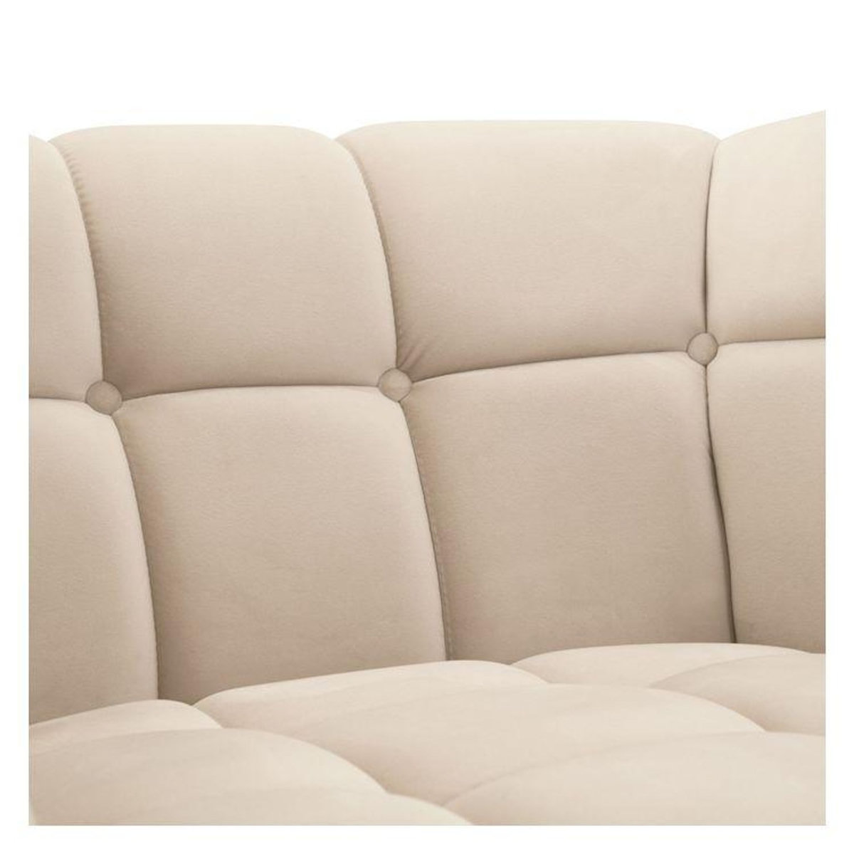 Rendez vous déco Fauteuil en velours beige capitonné-Mona