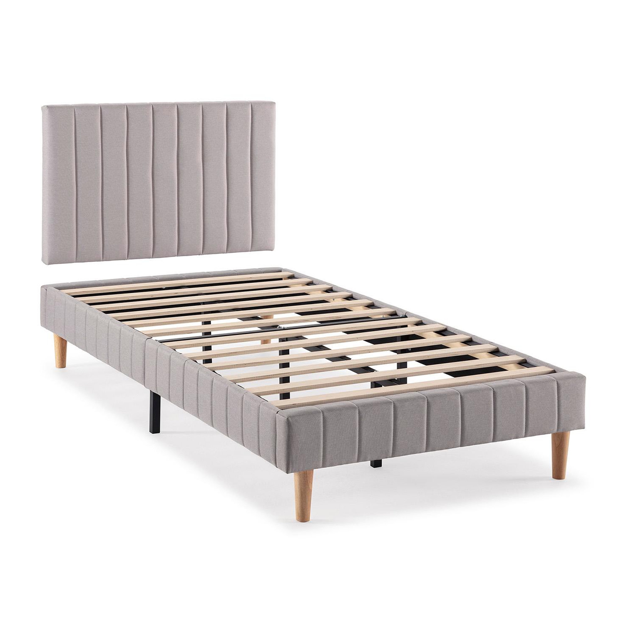 VS VENTA-STOCK Sommier + tête de lit Eris 90x190 cm Gris clair