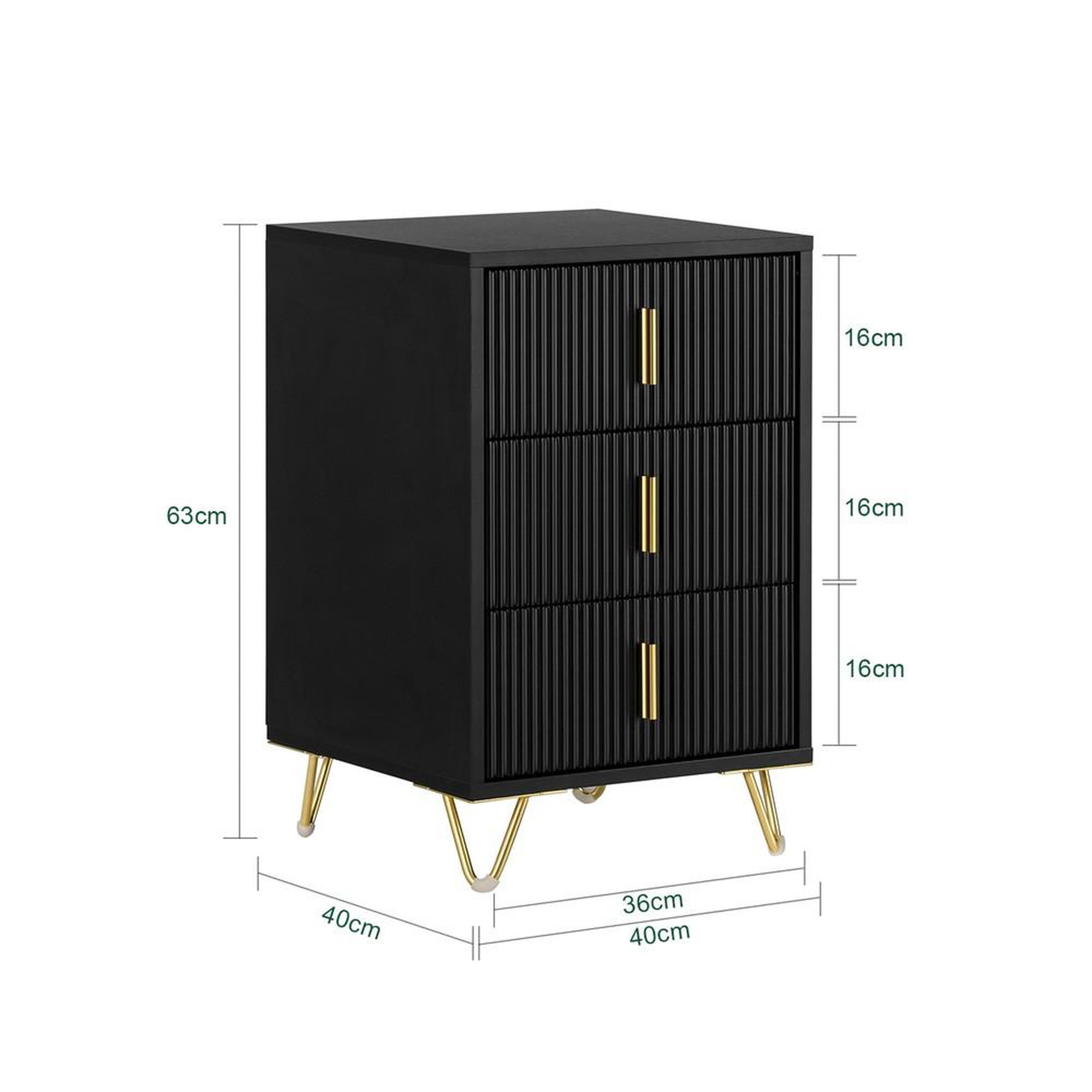 Voir la diapositive 3 : SOBUY SoBuy - Table De Chevet à 3 tiroirs - Moderne - FBT115-L