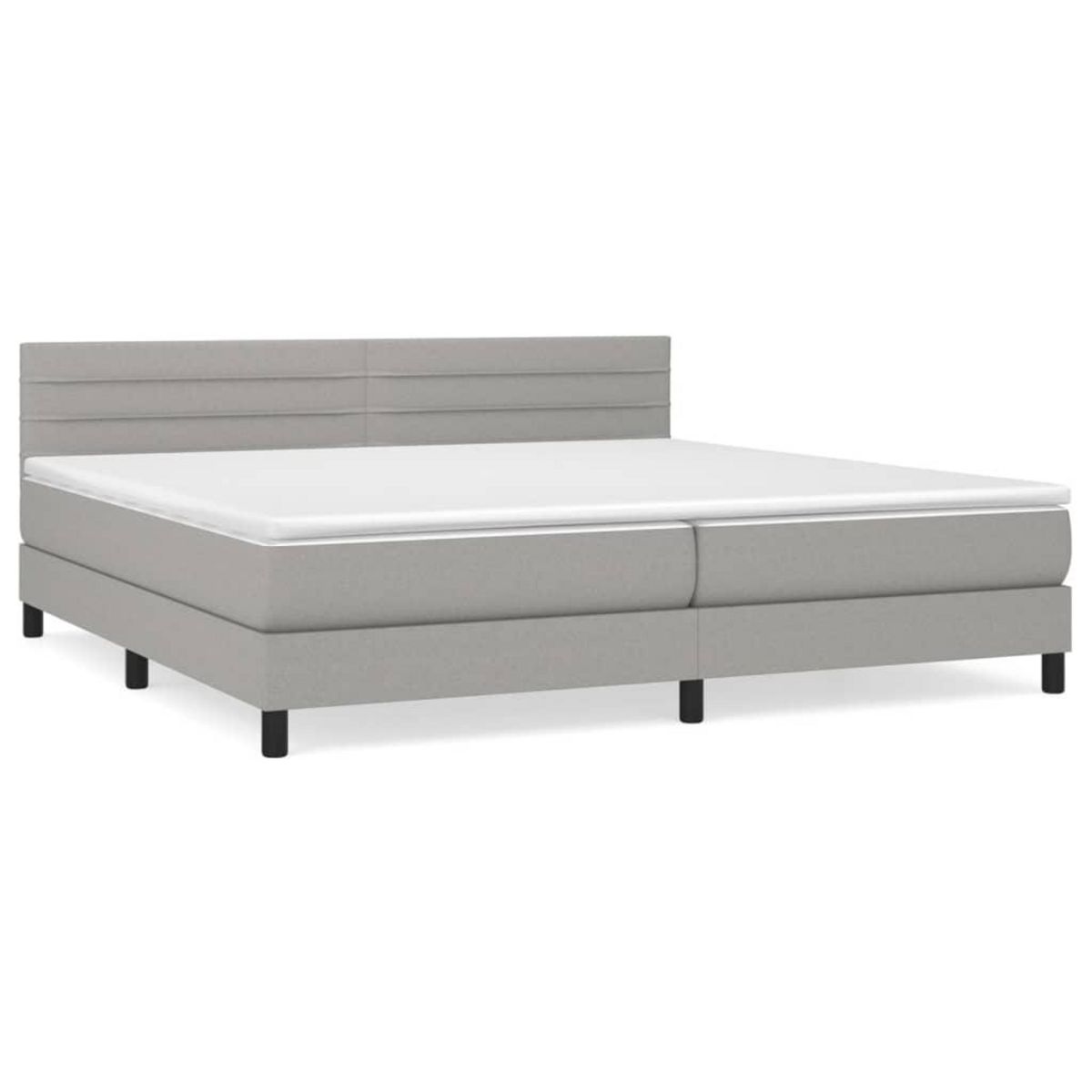 VIDAXL Sommier a lattes de lit avec matelas Gris clair 200x200cm Tissu