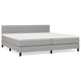 Voir la diapositive 2 : VIDAXL Sommier a lattes de lit avec matelas Gris clair 200x200cm Tissu