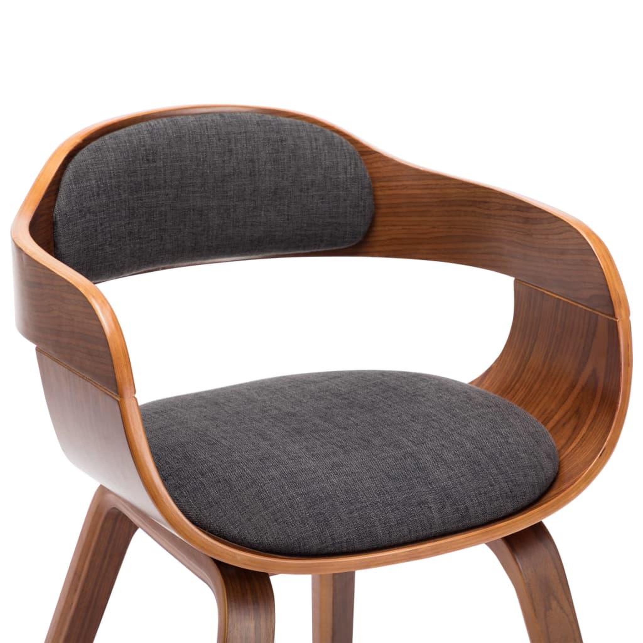 Voir la diapositive 5 : VIDAXL Chaise de salle a manger Gris fonce Tissu et bois courbe