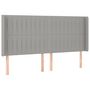 Voir la diapositive 3 : VIDAXL Tete de lit a LED Gris clair 203x16x118/128 cm Tissu