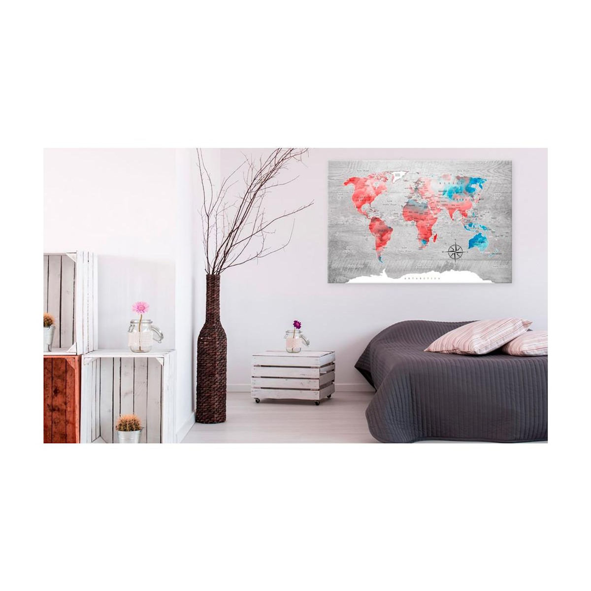 Paris Prix Tableau en Liège  Carte du Monde - Red Roam