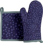 Les Ateliers du Linge Gant et manique imprimés. Coloris disponibles : Gris, Bleu, Noir, Rose, Jaune, Orange, Blanc