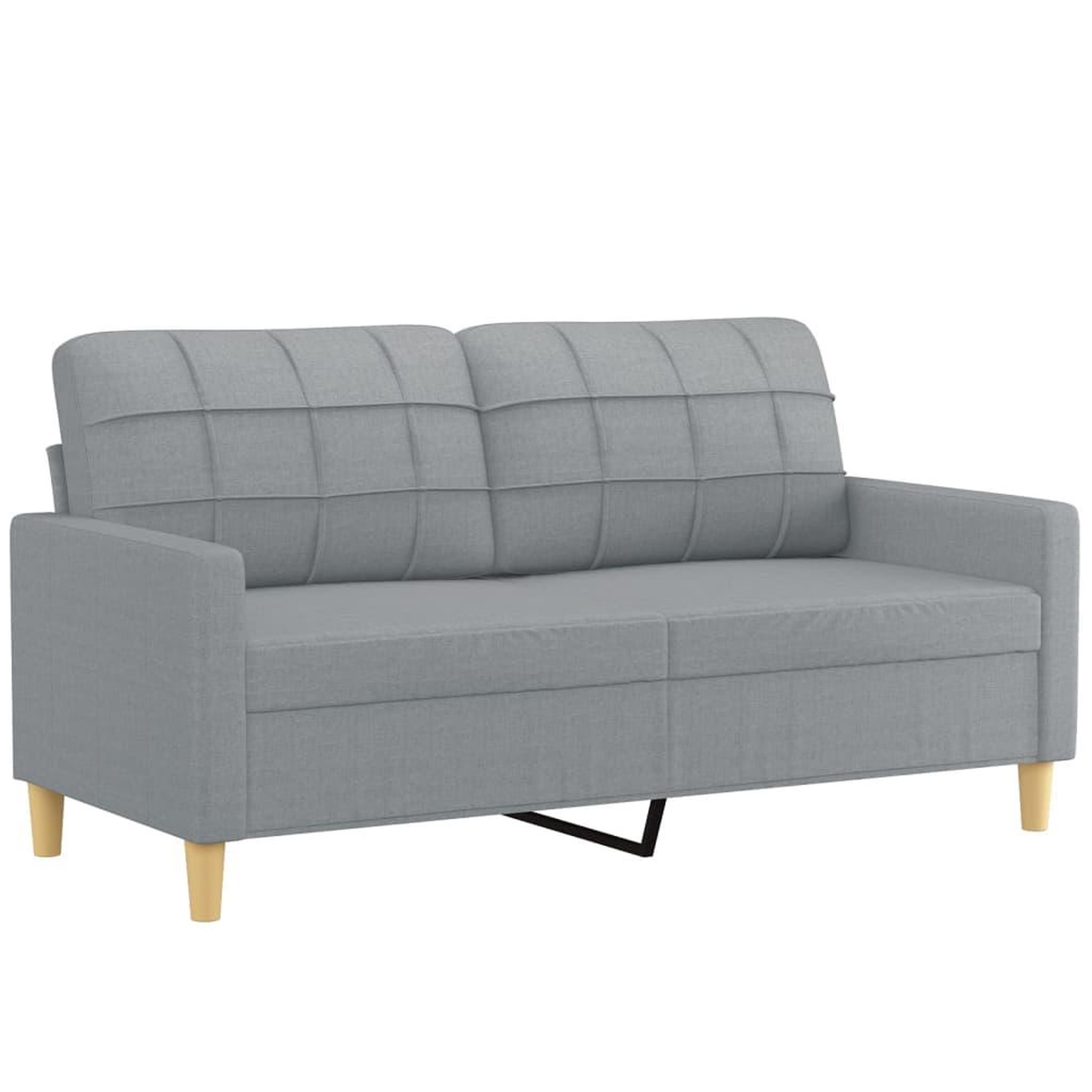Voir la diapositive 4 : VIDAXL Canape 2 places avec oreillers gris clair 140 cm tissu