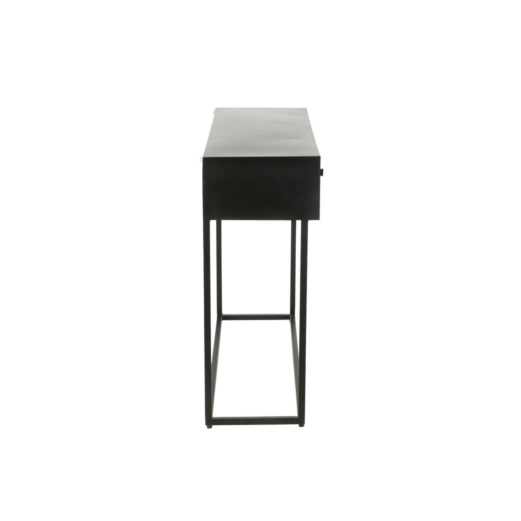 Voir la diapositive 4 : J-LINE Console 2 tiroirs en bois  shanil  100cm noir