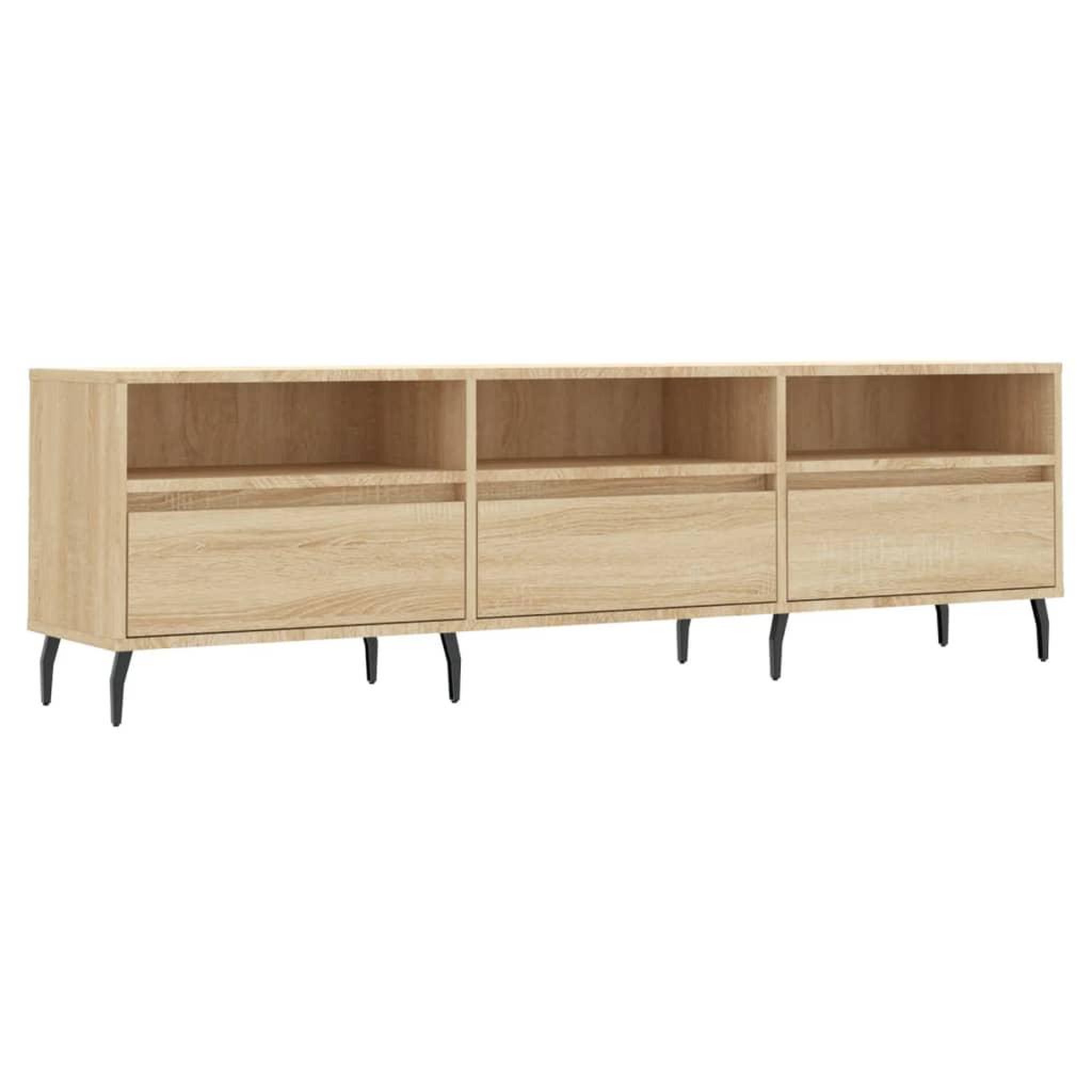 Voir la diapositive 2 : VIDAXL Meuble TV chene sonoma 150x30x44,5 cm bois d'ingenierie