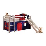 Paris Prix Lit Enfant Avec Toboggan  Pino Rouge  90x200cm Blanc