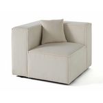 LISA DESIGN Arty - module d'assise gauche - en velours côtelé. Coloris disponibles : Orange, Gris, Vert, Beige, Bleu, Noir, Jaune