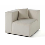 LISA DESIGN Arty - module d'assise gauche - en velours côtelé. Coloris disponibles : Orange, Bleu, Beige, Vert, Noir, Jaune, Gris