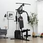 Voir la diapositive 2 : HOMCOM Station de musculation - entrainement complet - développé couché, butterfly, barre latissimus, curler - 9 contrepoids - acier noir