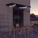 VIDAXL Auvent manuel retractable avec LED 350x250 cm Anthracite