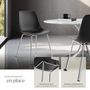 Voir la diapositive 4 : tectake Chaises en plastique grande coupe en plastique noir/gris chrome Lot de 4