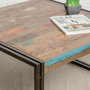 Voir la diapositive 4 : Paris Prix Table Basse Carré en Teck Industriel  Loft  80cm Naturel