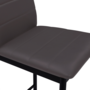Voir la diapositive 6 : ID MARKET Lot de 4 tabourets ROMANE en PVC gris design contemporain chaises de bar rembourrées
