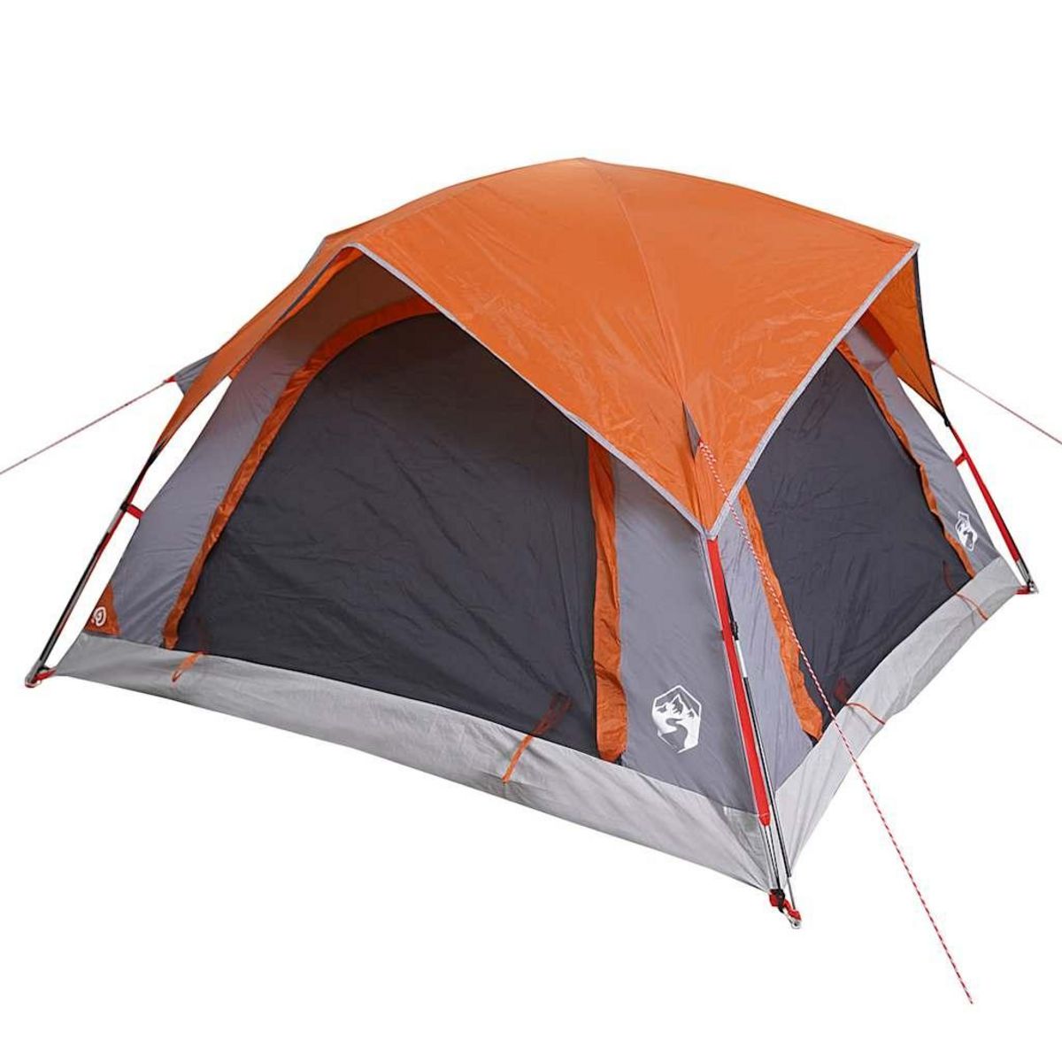 VIDAXL Tente de camping de cabine 4 personnes gris orange impermeable