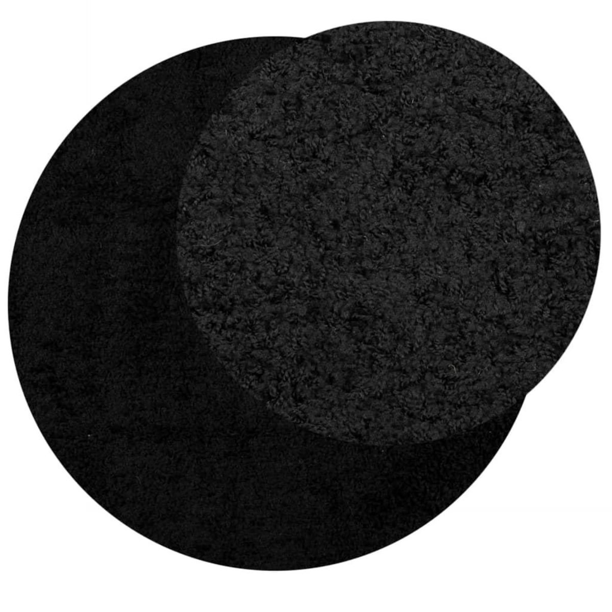 VIDAXL Tapis shaggy PAMPLONA poils longs moderne noir Ø 100 cm
