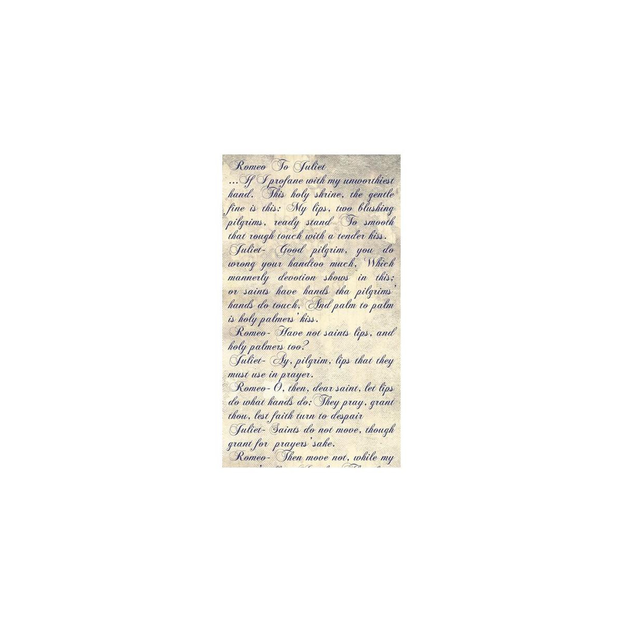 Voir la diapositive 2 : Paris Prix Papier peint  verses of love romeo & juliet  50x1000cm
