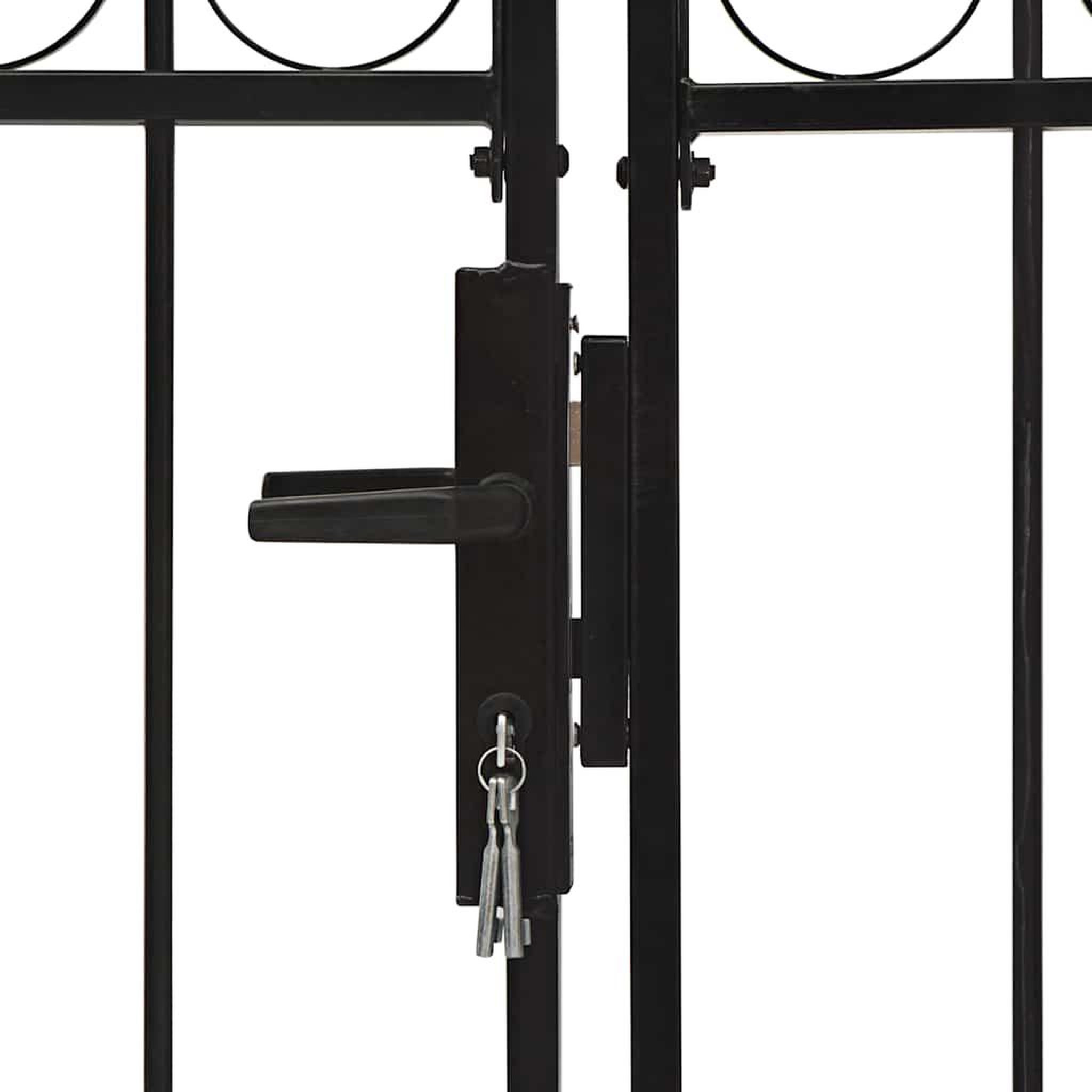 Voir la diapositive 3 : VIDAXL Portail de cloture assen a double porte avec arc en haut en acier 300x200 cm