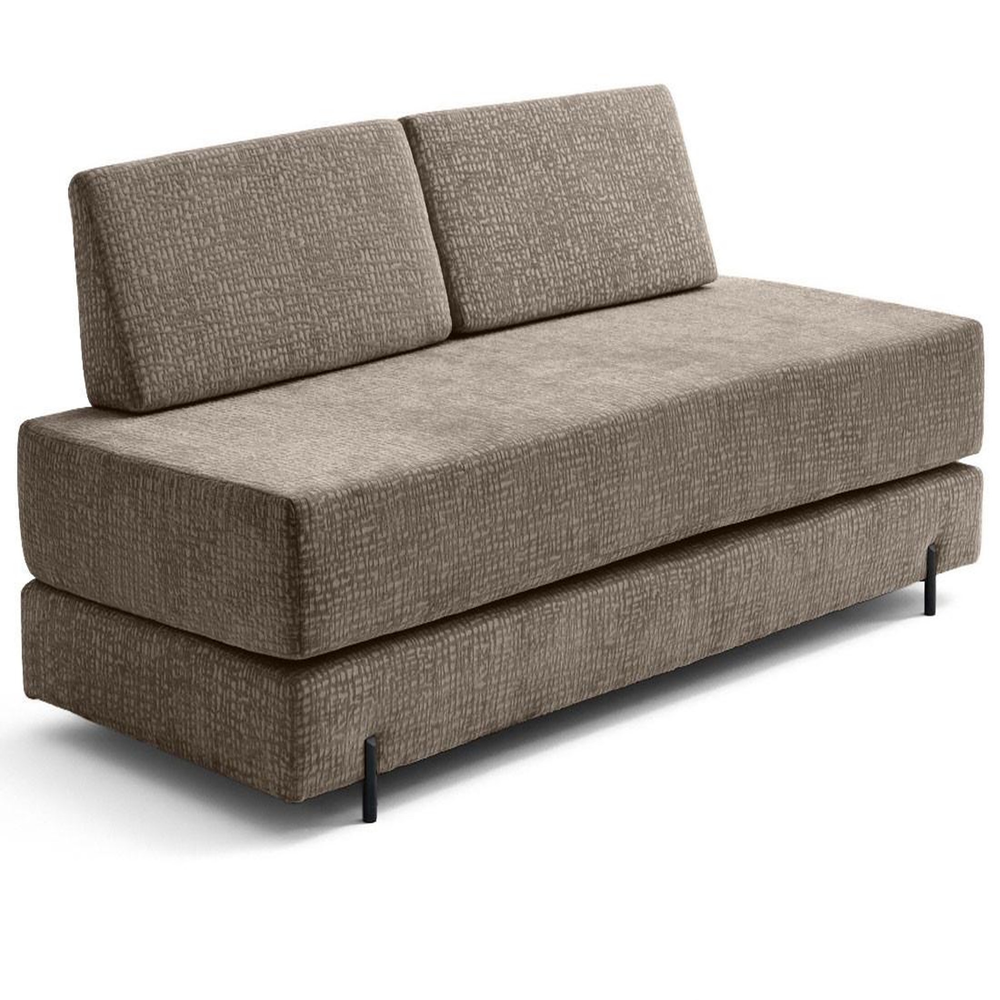 Voir la diapositive 5 : BEST MOBILIER Brescia - banquette 3 places convertible en tissu velours relief