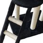 MARKET24 JIPSY Arbre a chat noir 79 x 34 x 138 cm - 3 plateformes, 1 perchoir, 1 niche, 1 escalier, poteaux a griffer