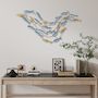 Voir la diapositive 4 : HOMCOM Décoration murale métal doré et bleu - Déco murale poissons - 100 x 50 cm