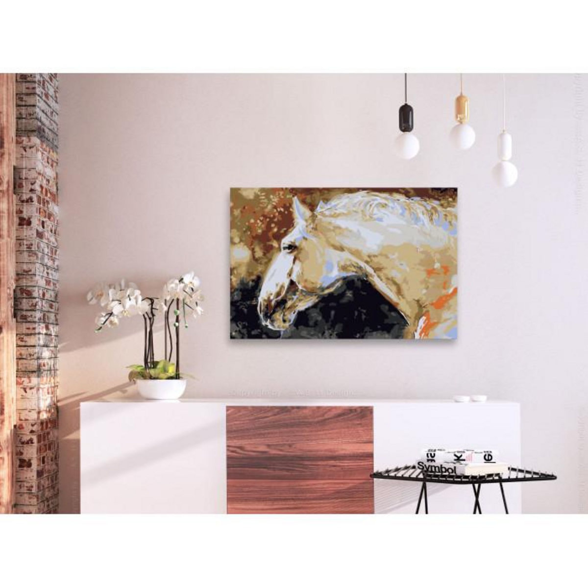 Paris Prix Tableau à Peindre Soi-Même  Cheval Blanc  40x60cm